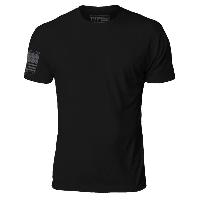 Basic Tee Single Mens Front Black Mock