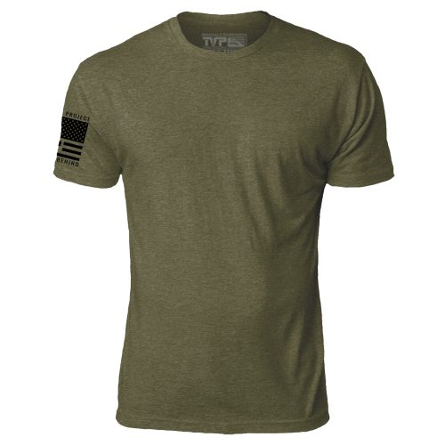 Basic Tee Single Mens Front Green Mock