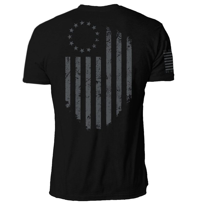 Betsy Ross Black Mens Back Mock