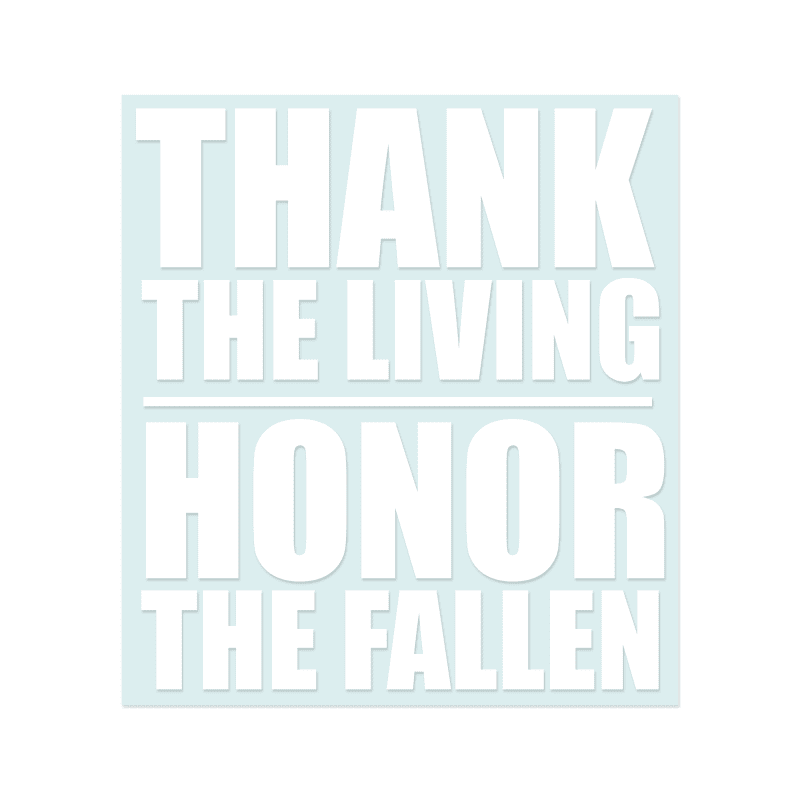 Thank The Living Decal 5 x 5.5 WRD optimized