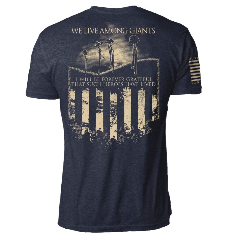 We Live Among Giants Navy Mens Back Mock