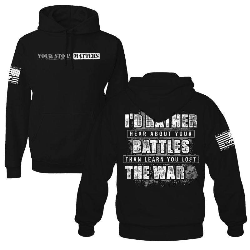 Your Story Matters Black Hoodie Mens Final Mock